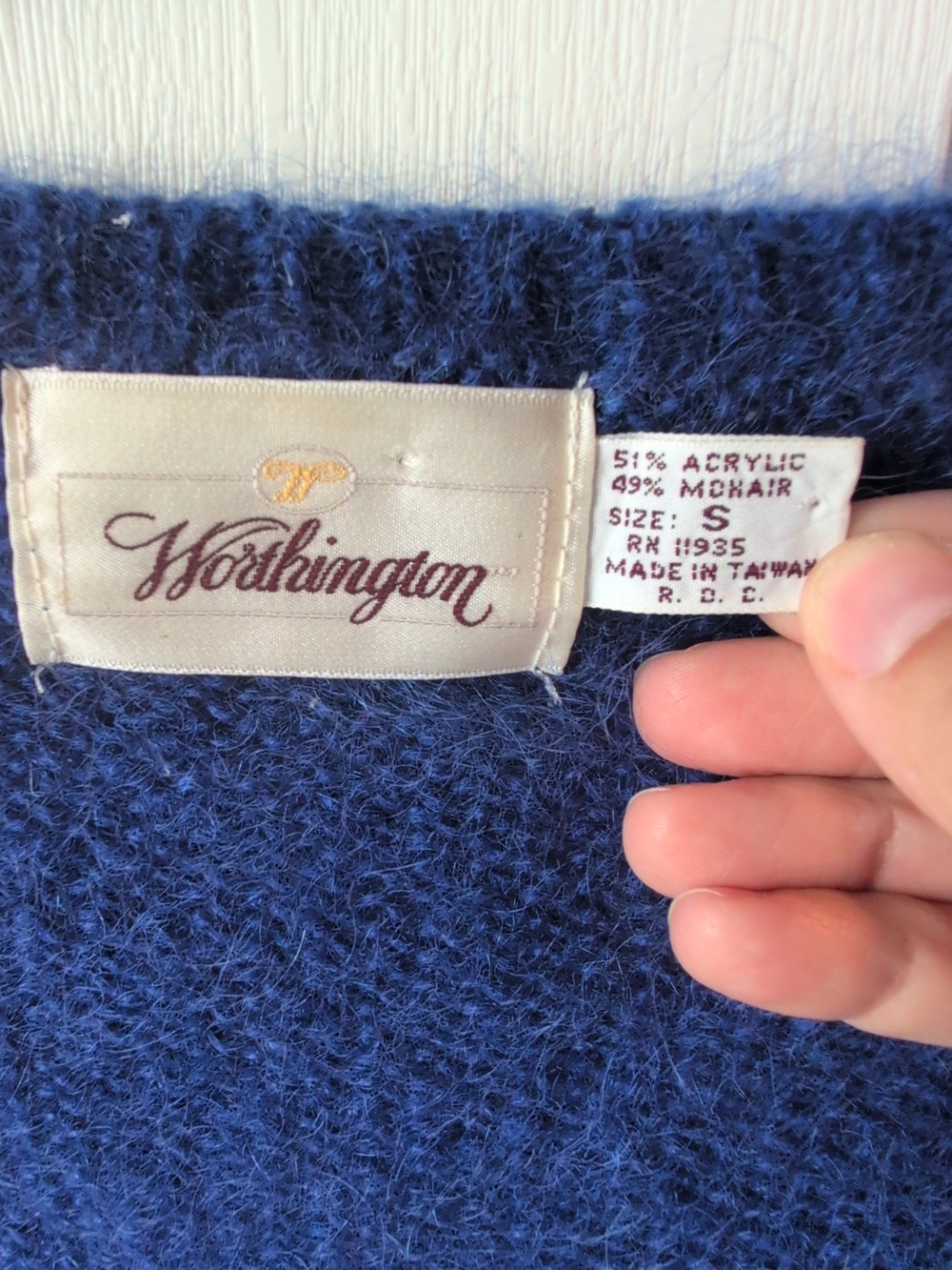 Worthington vintage Women's Navy Mohair Blend Sweater - Size S